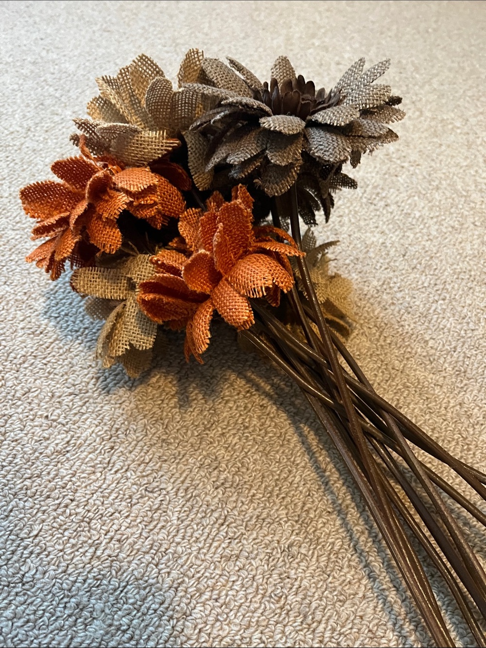 Farmhouse Faux Floral Burlap Flowers Fall
